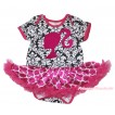 Damask Baby Bodysuit Hot Pink White Quatrefoil Clover Pettiskirt & Hot Pink Barbie Princess Print JS4583